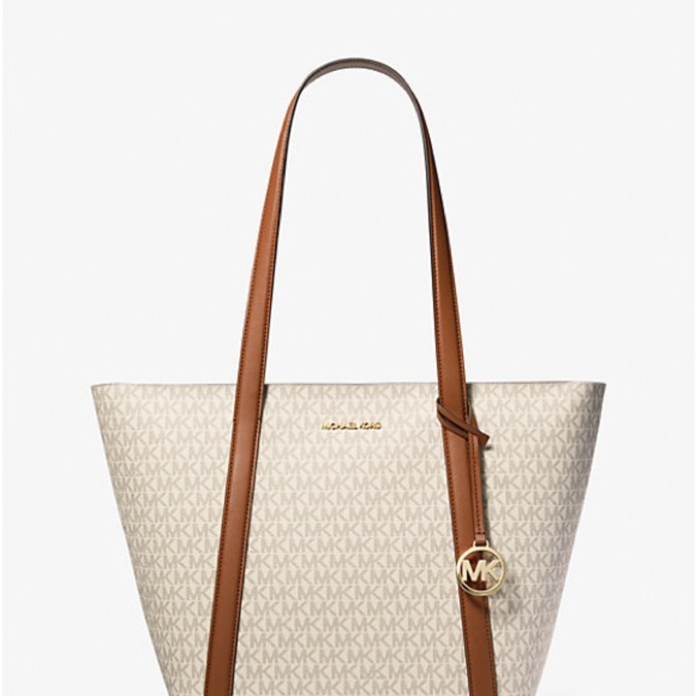 Michael Kors Cream and Brown Tote Bag - Picture 4 of 12